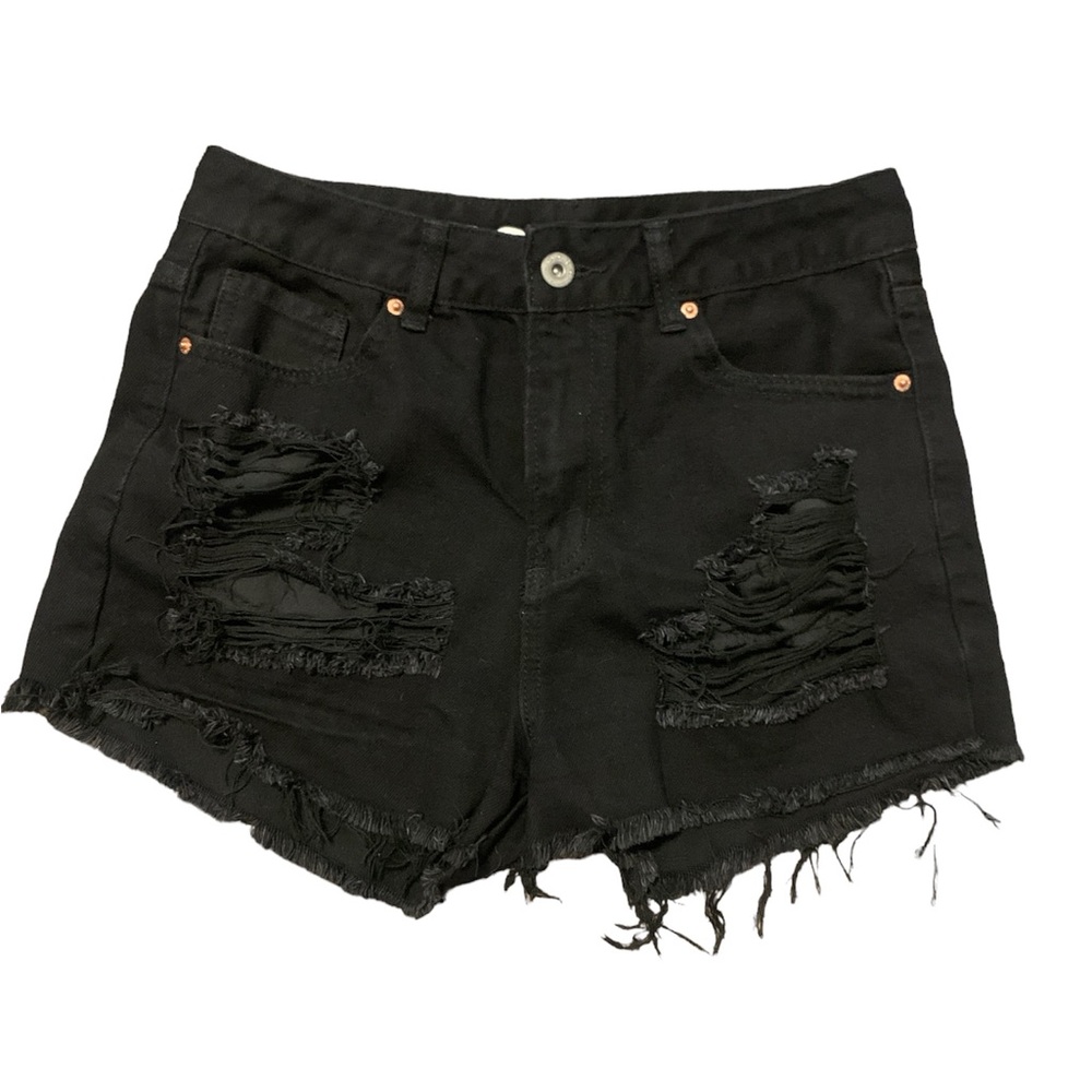 ripped black shorts